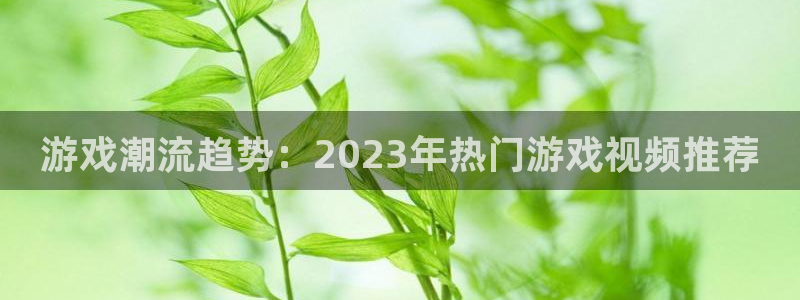 高德娱乐科技：游戏潮流趋势：2023年热门游戏视频推荐